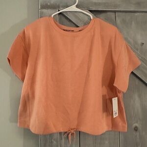 Cropped short sleeve sweatshirt
